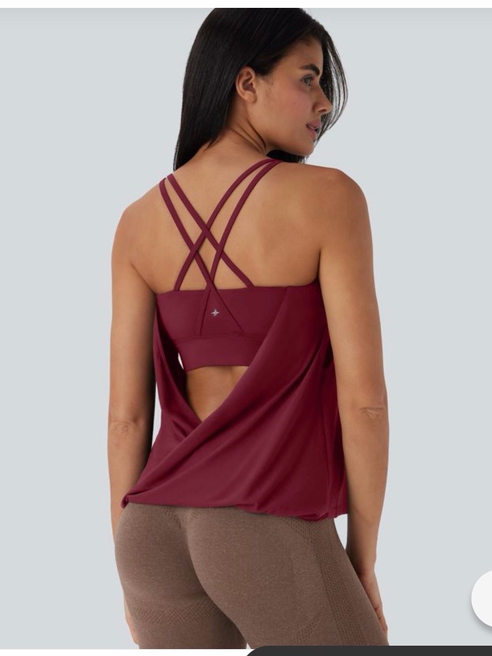 Double Straps Pleated Quick Dry Yoga Cami Top DD-F Cups